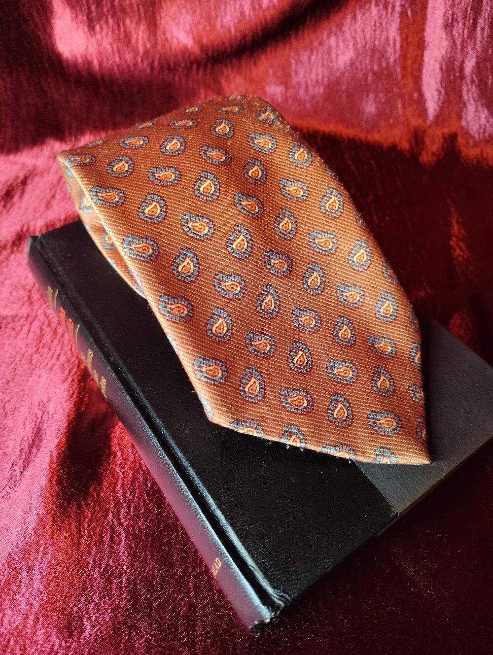Vintage 70s Roger Kent Wool Paisley Persian Prints by Robert Stewart 4” Necktie